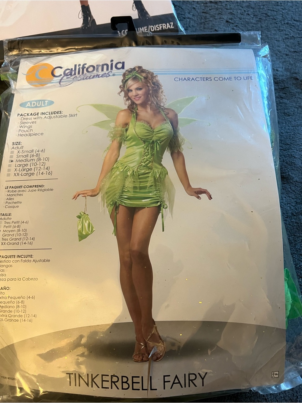 California Costumes Bright Green Fairy Dress with Gold Trim